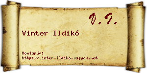 Vinter Ildikó névjegykártya